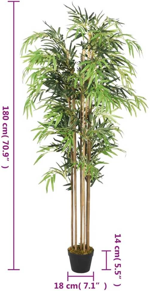 Dirbtinis bambukas, žalios spalvos, 180cm, 1605 lapai