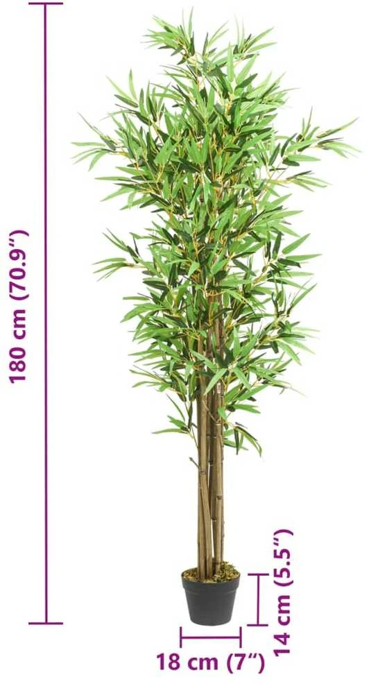 Dirbtinis bambukas, žalios spalvos, 180cm, 1288 lapų