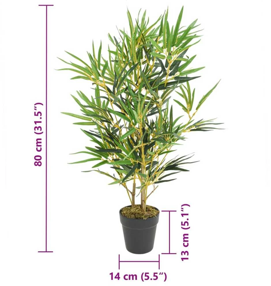 Dirbtinis bambukas, žalios spalvos, 80cm, 368 lapai
