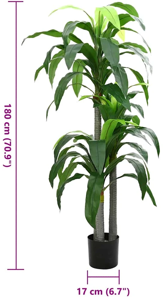 Dirbtinis dracenos medis, žalios spalvos, 180cm, 36 lapai
