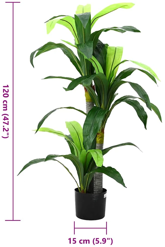 Dirbtinis dracenos medis, žalios spalvos, 120cm, 36 lapai