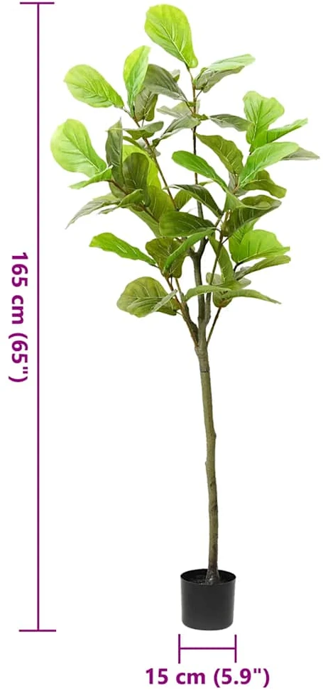 Dirbtinis fikusas, žalios spalvos, 165cm, 48 lapai