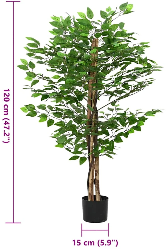 Dirbtinis fikuso augalas, žalios spalvos, 120cm, 788 lapai
