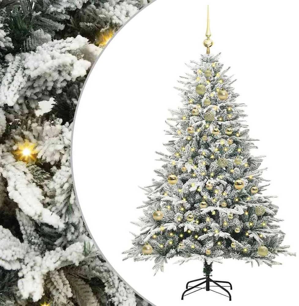 Dirbtinis apšviestas kalėdinis medelis su kamuoliukų rinkiniu 3395388