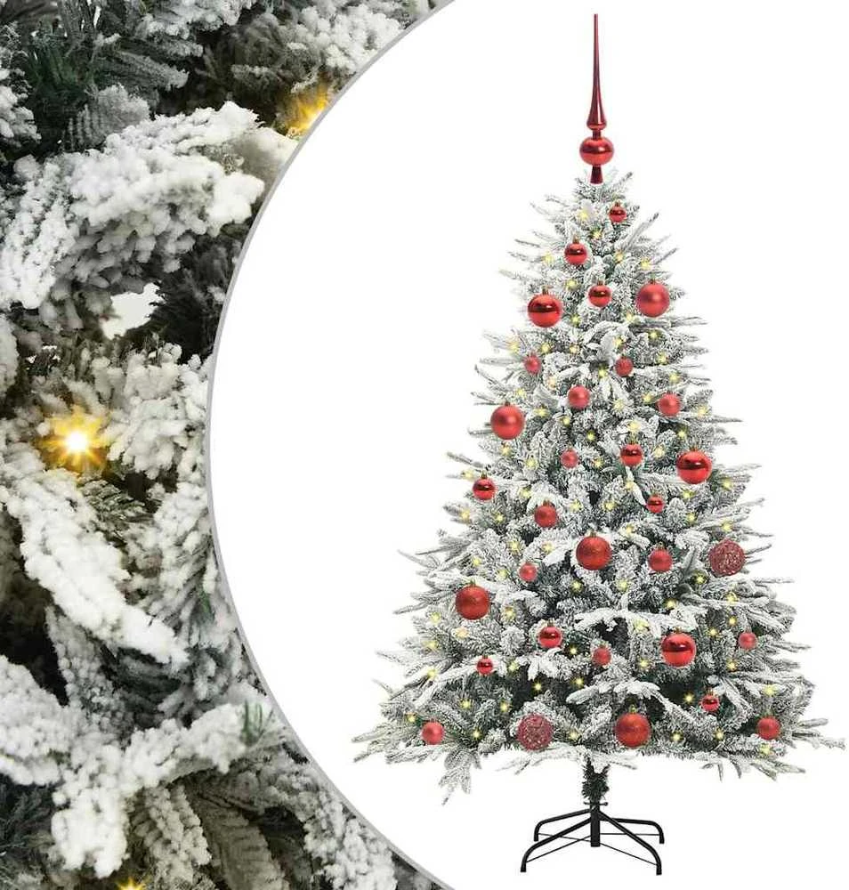 Dirbtinis apšviestas kalėdinis medelis su kamuoliukų rinkiniu 3395384