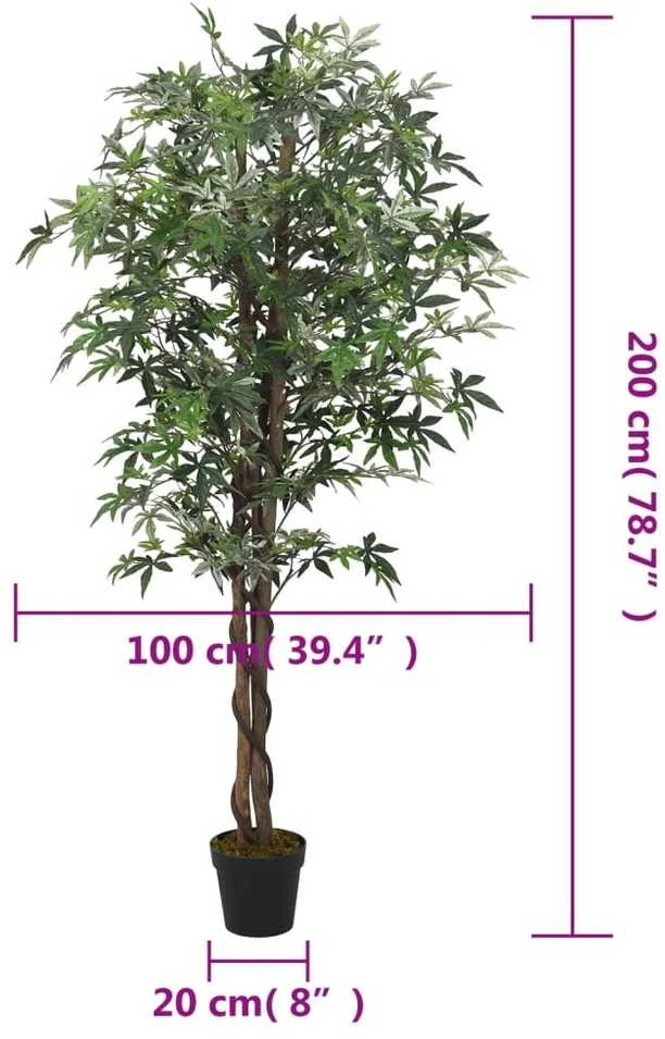 Dirbtinis klevas, žalios spalvos, 200cm, 756 lapai