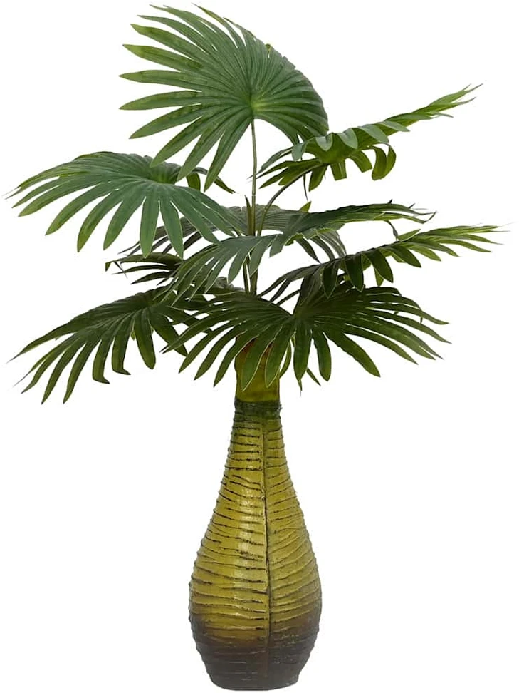 Dirbtinis palmių augalas, žalios spalvos, 65cm, 9 lapų
