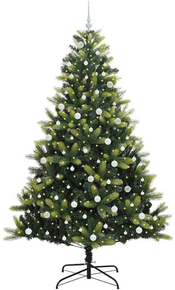 Dirbtinis sulankstomas Kalėdų medis su 300 LED Žalia 240 cm