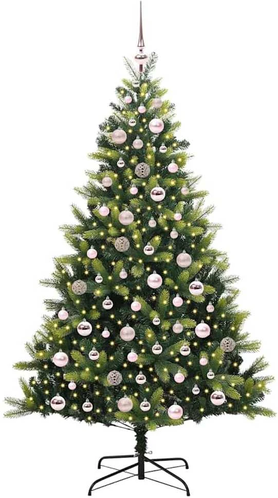 Dirbtinis sulankstomas Kalėdų medis su 300 LED Žalia 180 cm