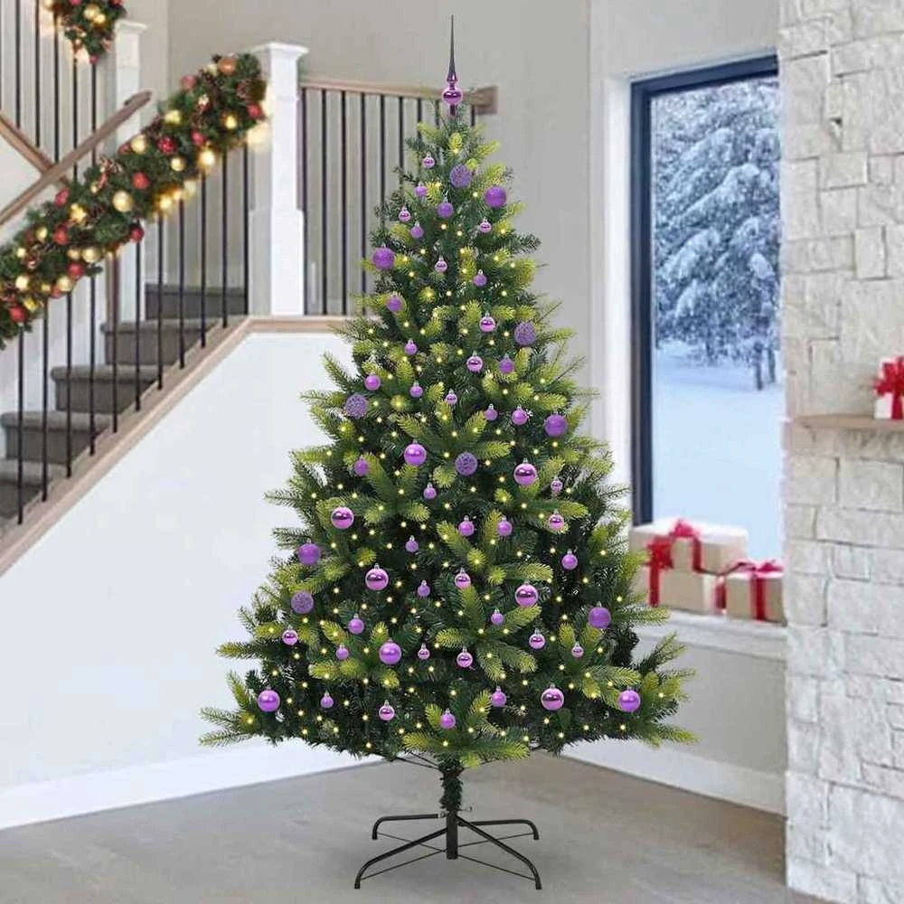 Dirbtinis sulankstomas Kalėdų medis su 300 LED Žalia 240 cm