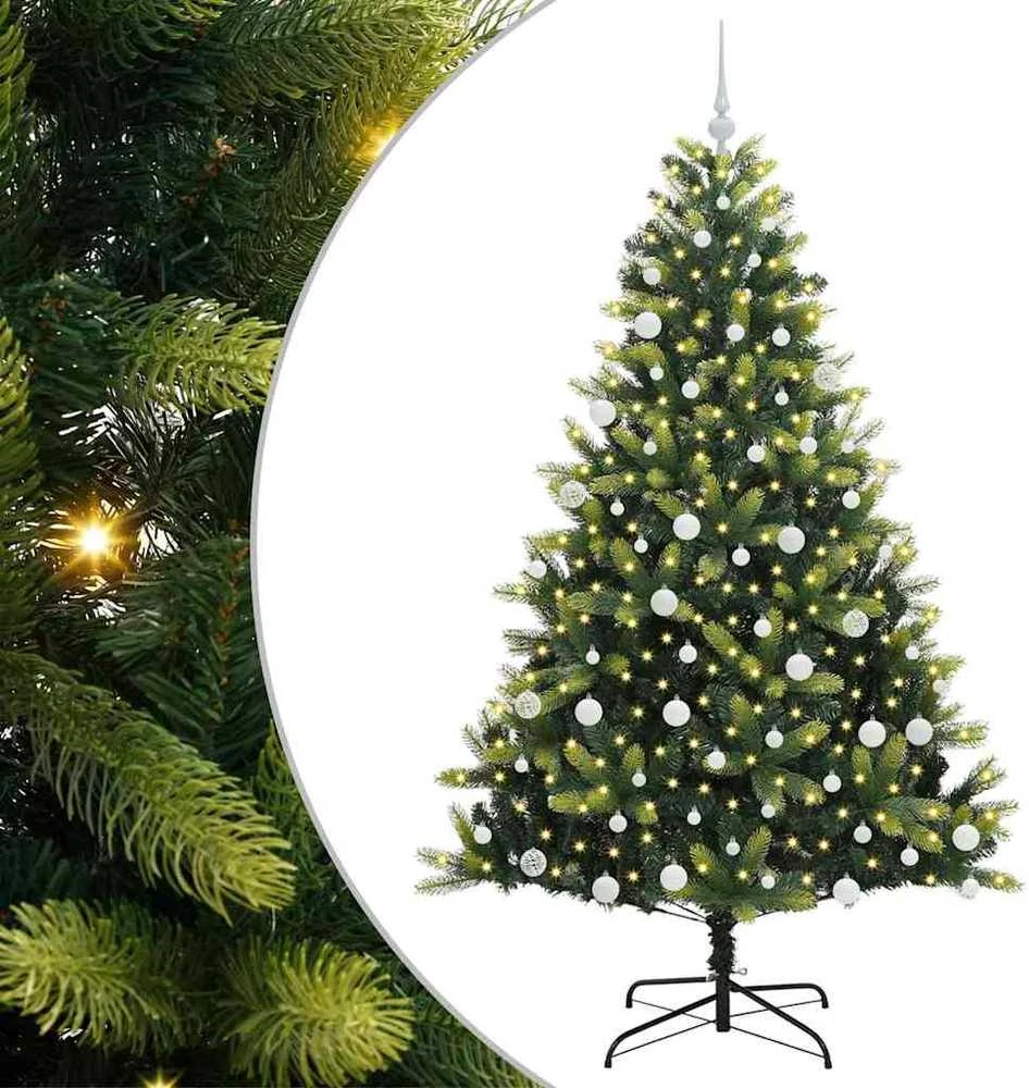 Dirbtinis sulankstomas Kalėdų medis su 300 LED Žalia 180 cm