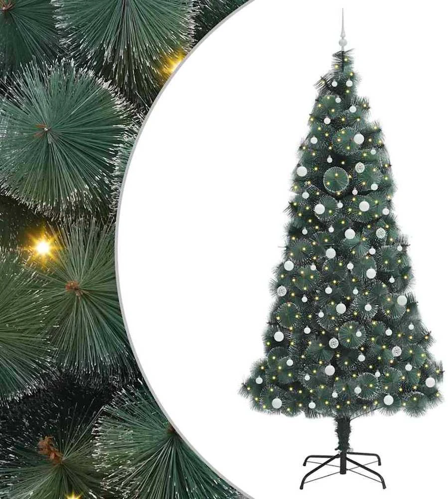 Dirbtinis šventinis medis su apdailos rutuliukais Žalia 240 cm