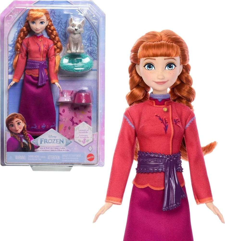 Mattel Lėlė princesė Anna su vilku Disney Frozen