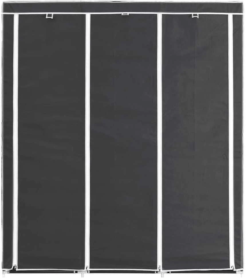 Drab. spinta su skyr. ir stryp., juoda, 150x45x175cm, audinys