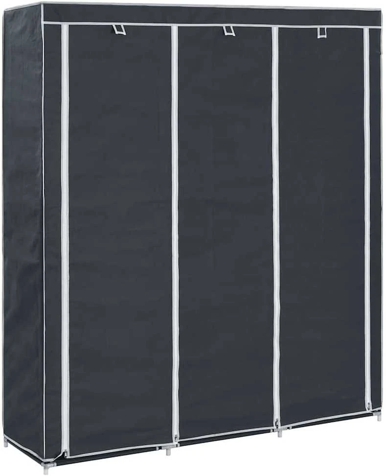 Drab. spinta su skyr. ir stryp., juoda, 150x45x175cm, audinys