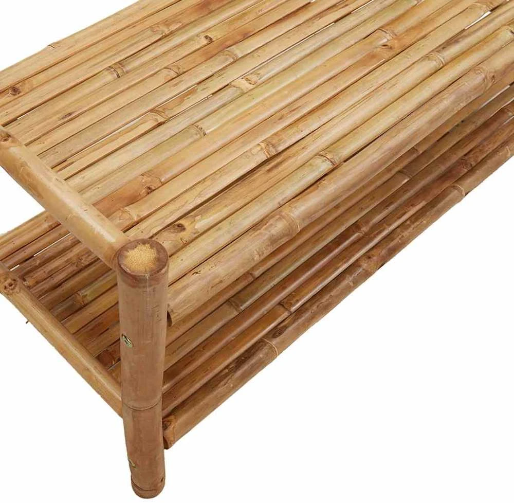 Drabužių kabykla su lentynomis, 103x40x183cm, bambukas