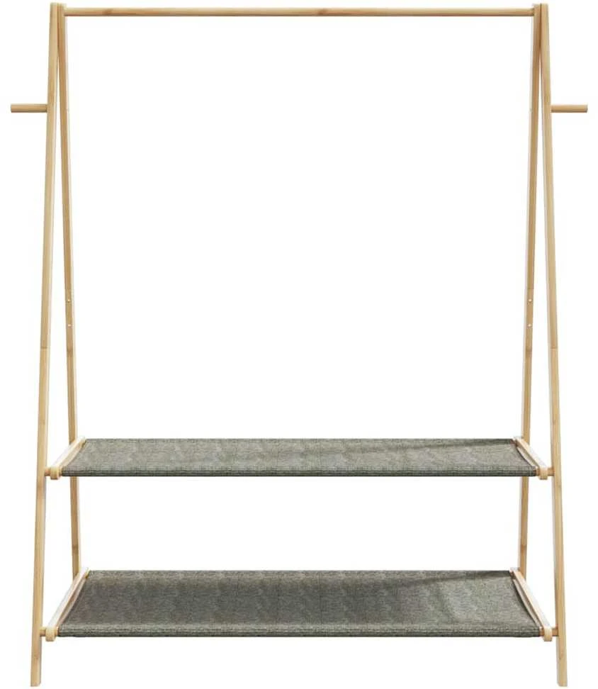 Drabužių kabykla su lentynomis, 132x45,5x150,5cm, bambukas