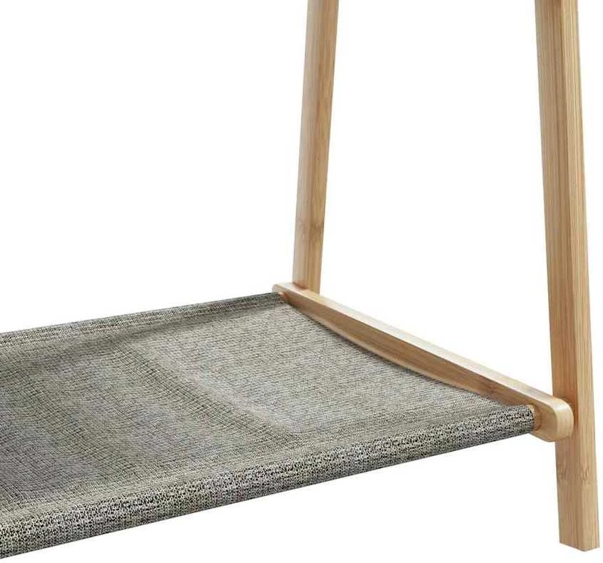 Drabužių kabykla su lentynomis, 132x45,5x150,5cm, bambukas