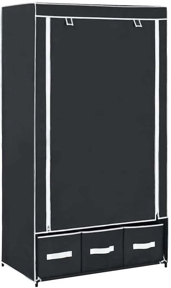 Drabužių spinta, juoda, 87x49x159cm, audinys
