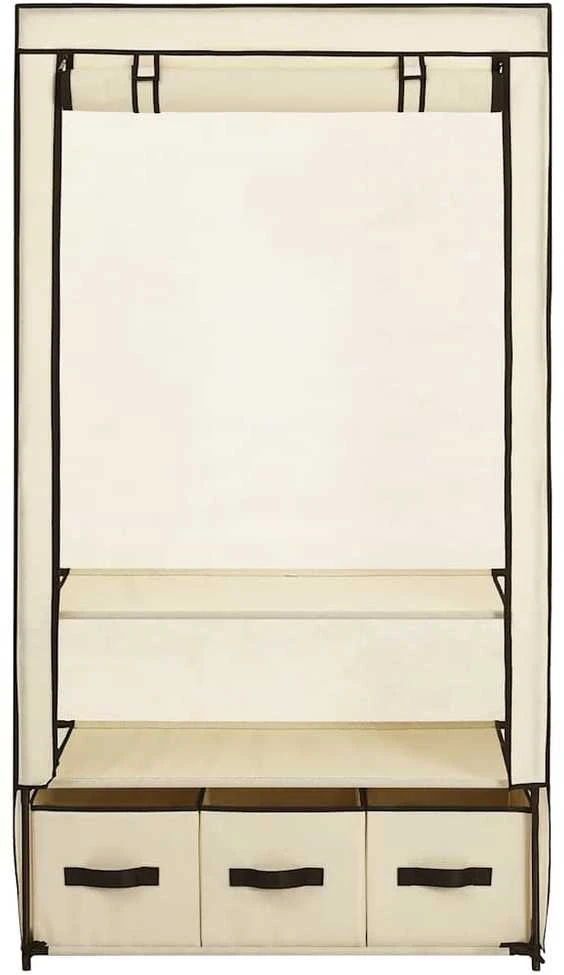 Drabužių spinta, kreminės sp., 87x49x159cm, audinys