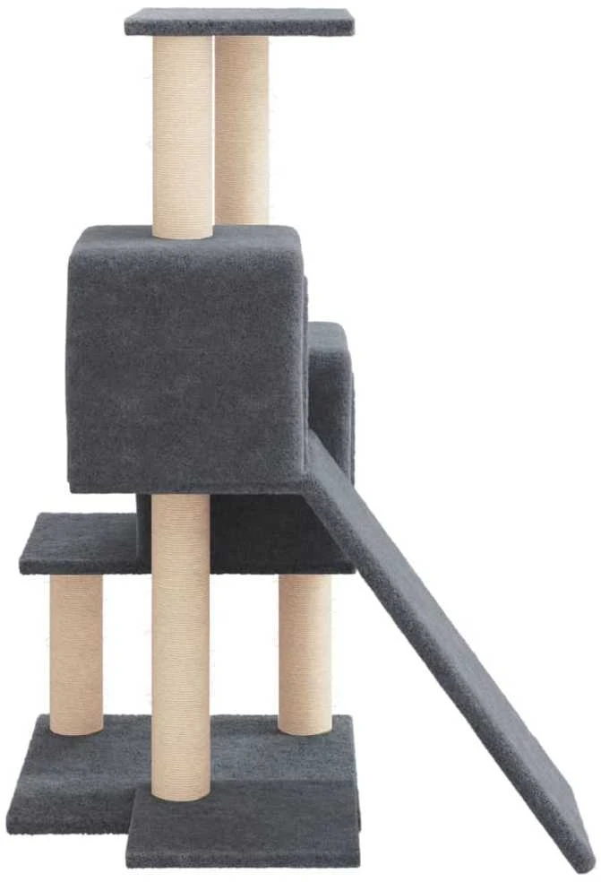 Draskyklė katėms su stovais iš sizalio, tamsiai pilka, 82cm
