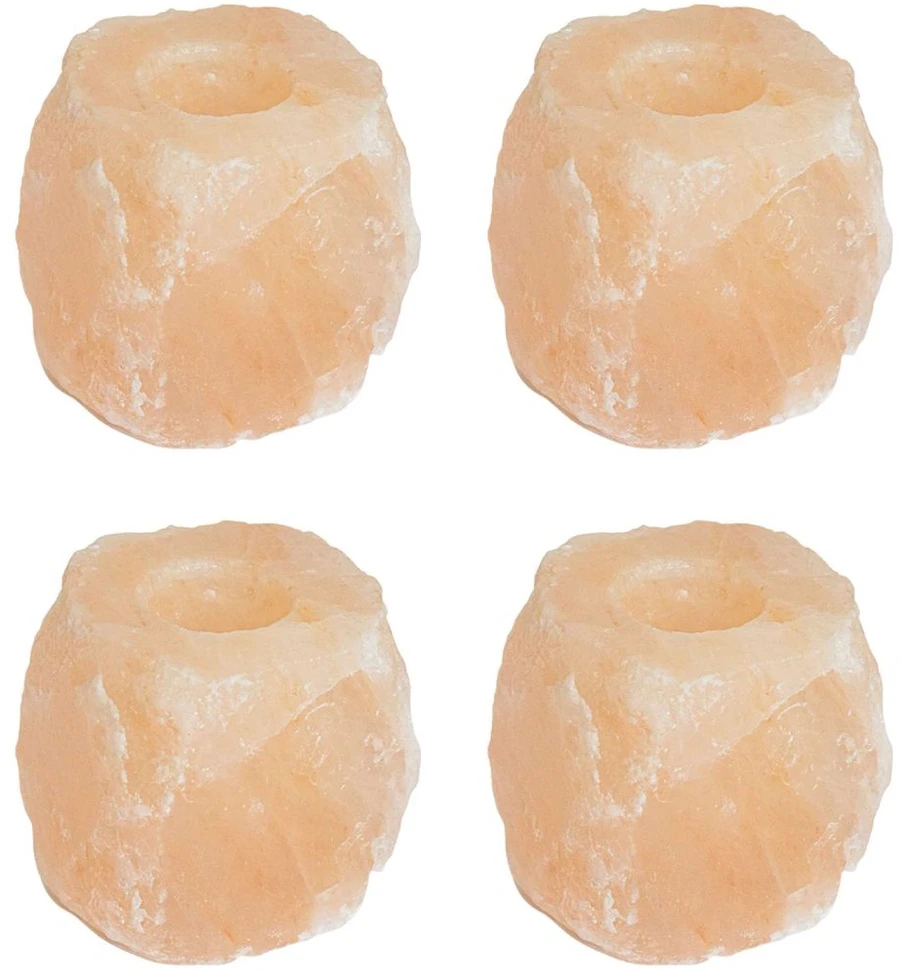 Druskos akmens tealight laikikliai 4 vnt. Rožinė Druskos akmuo