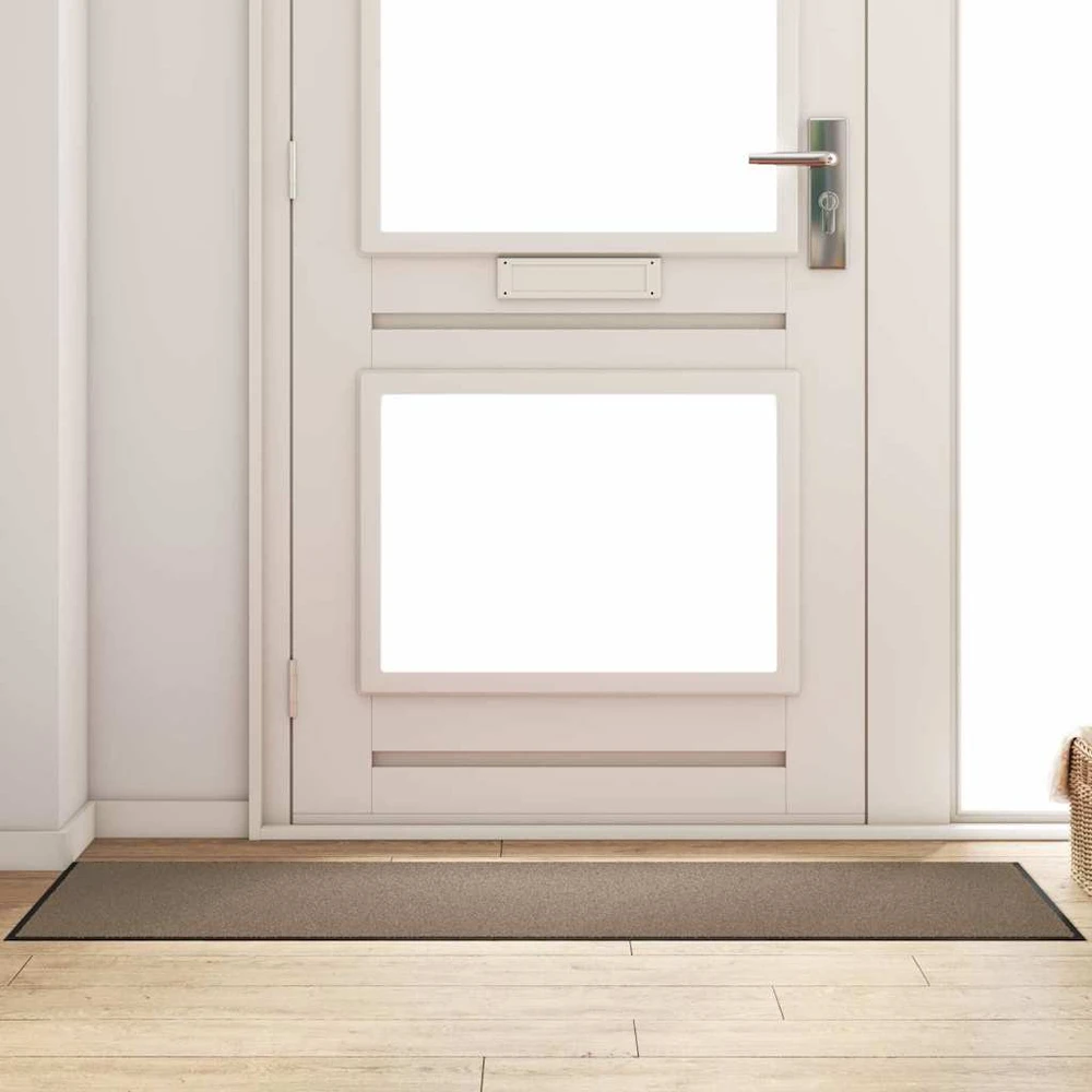 Durų kilimėlis Bežinė ir juoda 60 x 180 cm 100% poliamidas