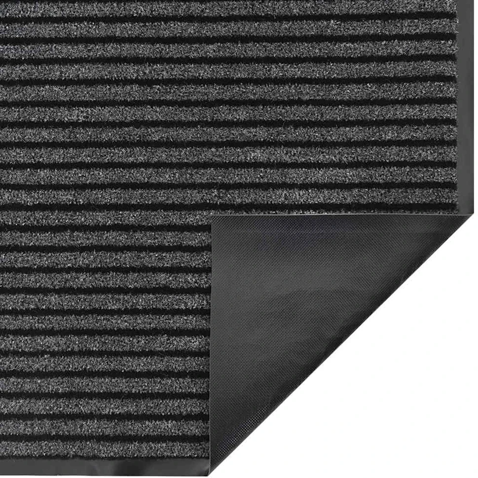 Durų kilimėlis, juodos ir pilkos spalvos, 115x500cm, dryžuotas