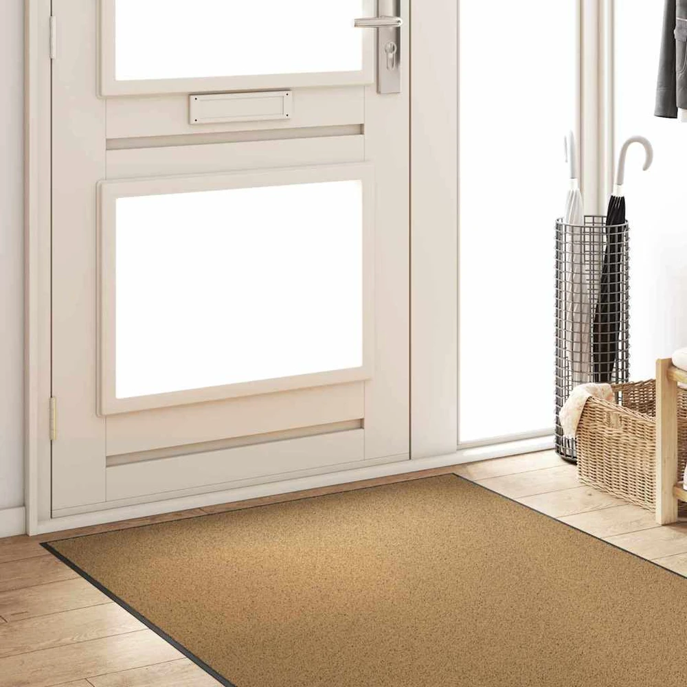 Durų kilimėlis Kremas ir juoda 120 x 250 cm Poliamidas ir PVC