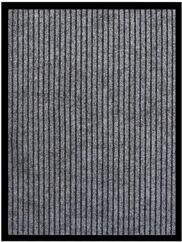 Durų kilimėlis, pilkos spalvos, 60x80cm, dryžuotas