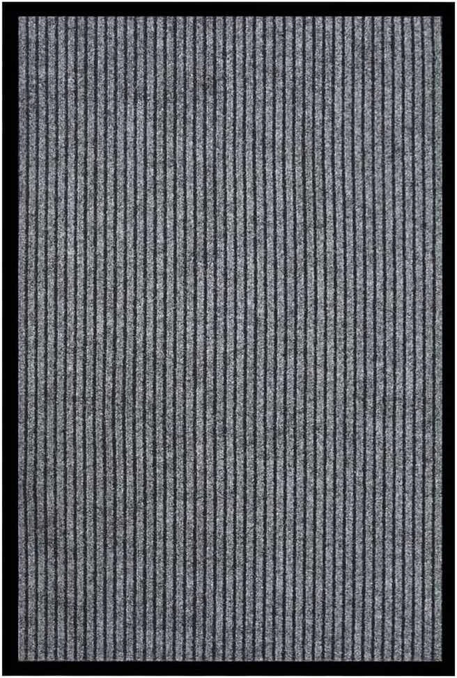 Durų kilimėlis, pilkos spalvos, 80x120cm, dryžuotas