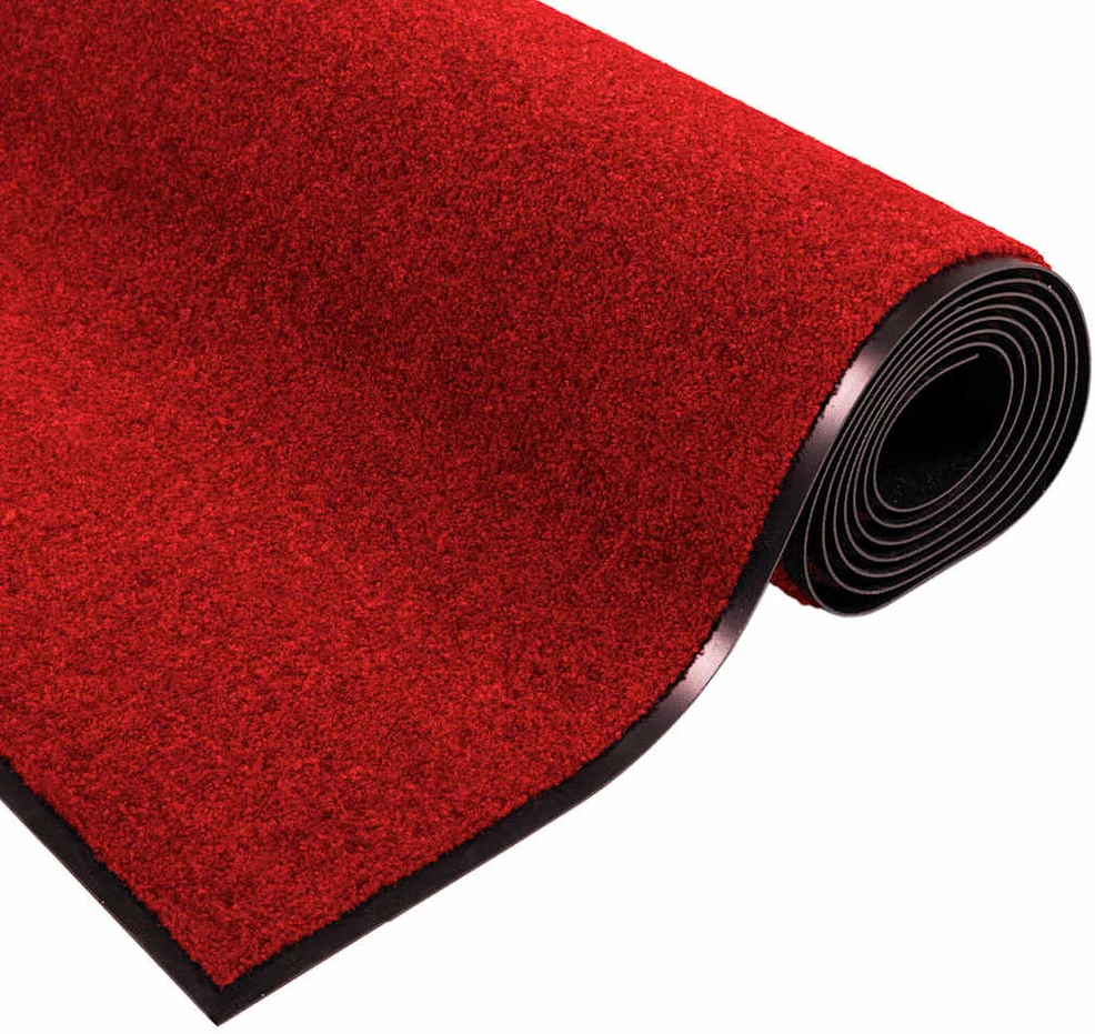Durų kilimėlis Raudona ir Juoda 120 x 250 cm 100% poliamidas