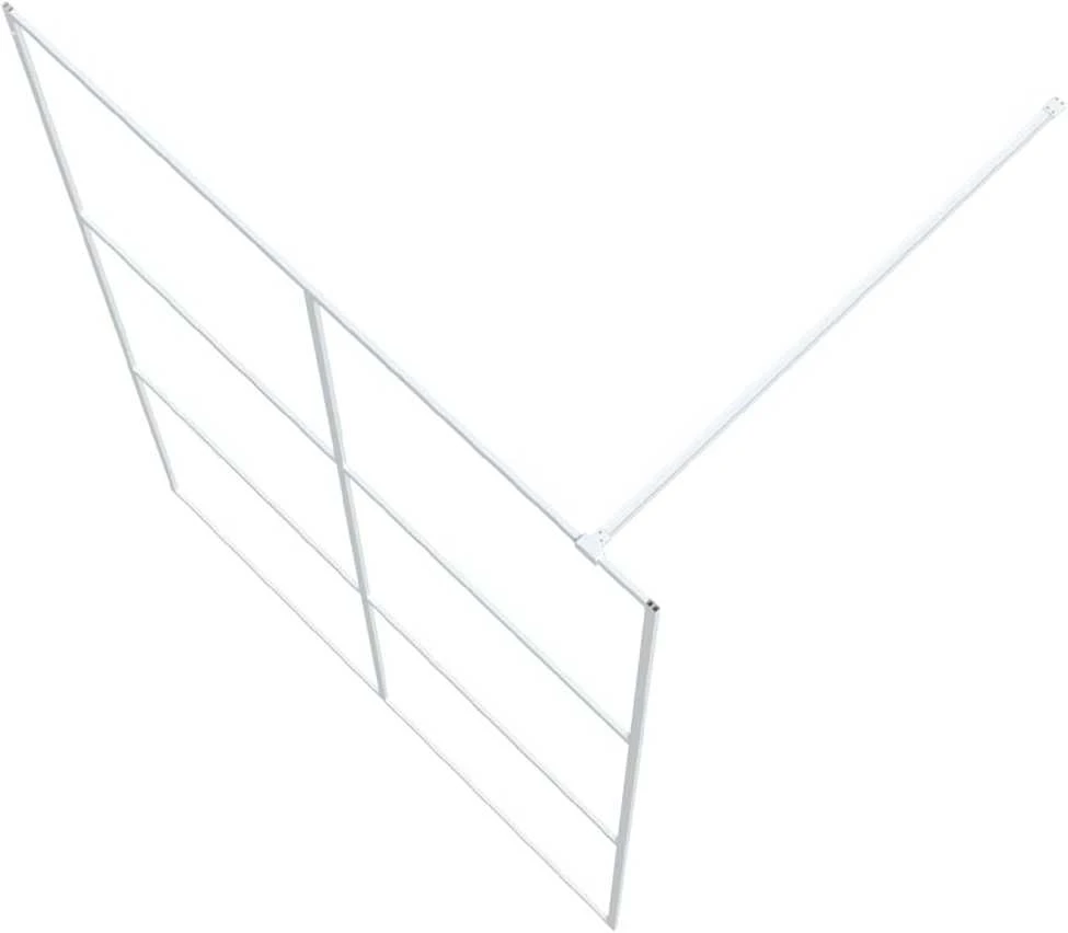 Dušo sienelė, baltos spalvos, 140x195cm, skaidrus ESG stiklas