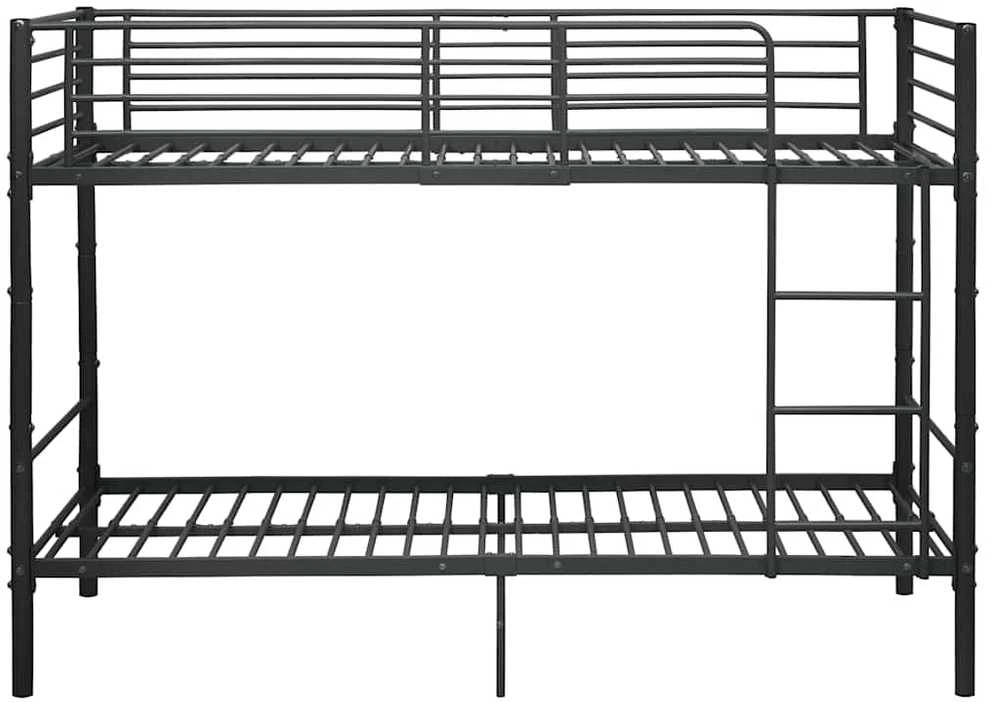 Dviaukštė lova, juodos spalvos, 90x200cm, metalas