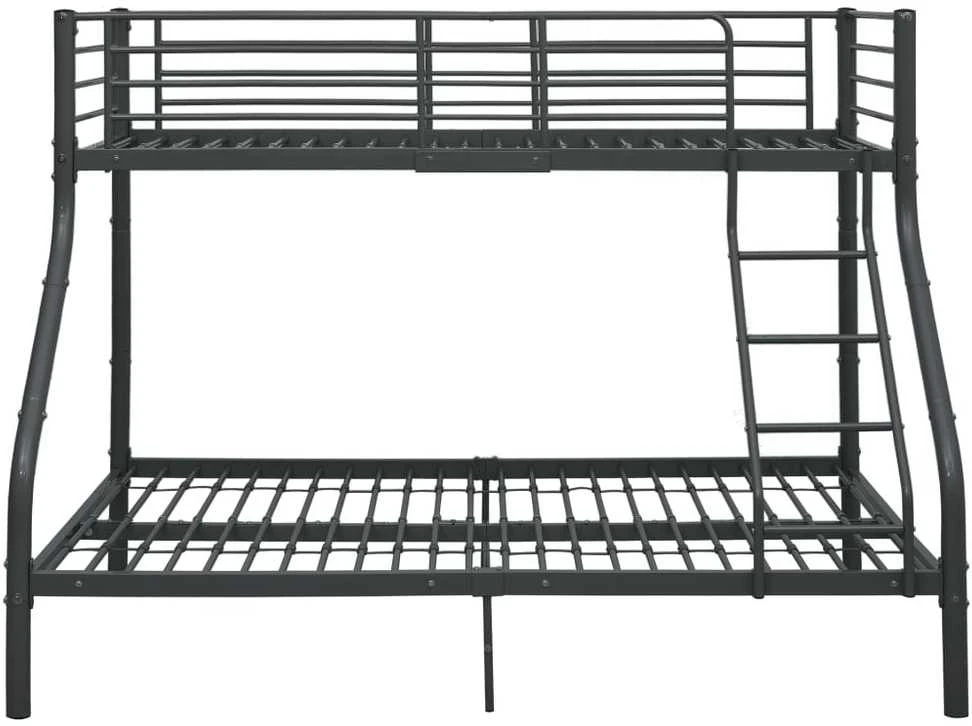 Dviaukštės lovos rėmas, juodas, 140x200cm/90x200cm, metalas