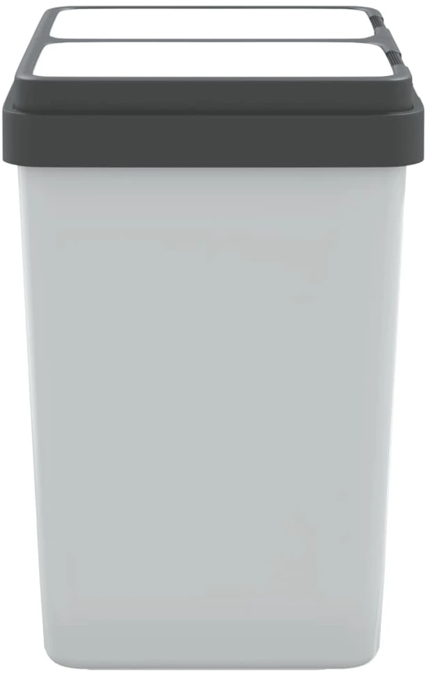 Dviguba šiukšliadėžė, baltos spalvos, 2x25l