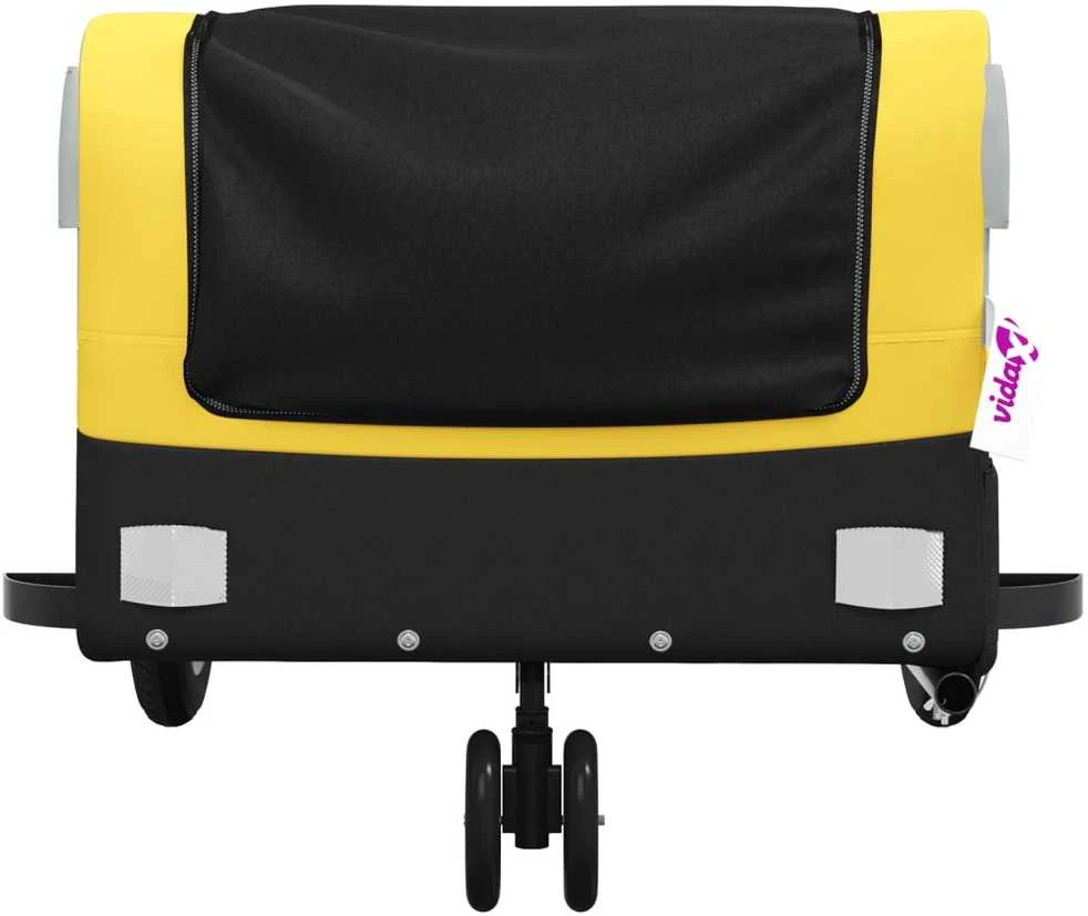 Dviračio priekaba, juodos ir geltonos spalvos, 30kg, geležis