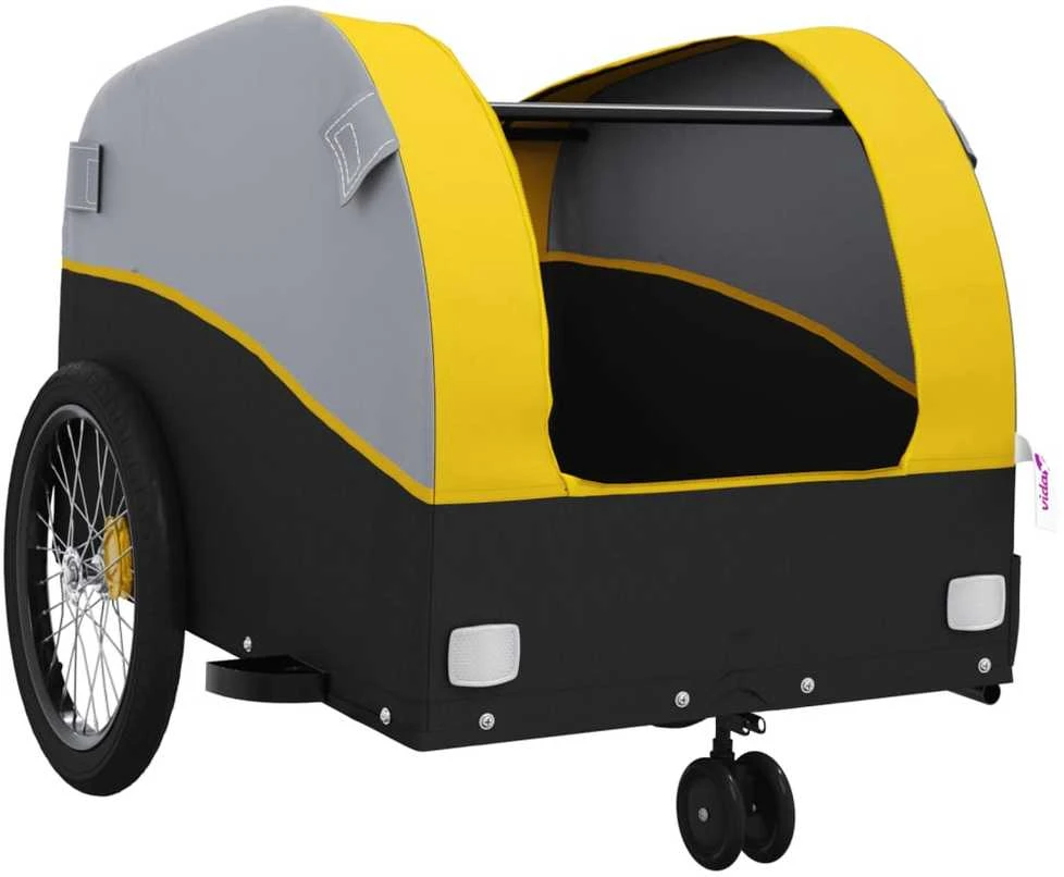 Dviračio priekaba, juodos ir geltonos spalvos, 30kg, geležis