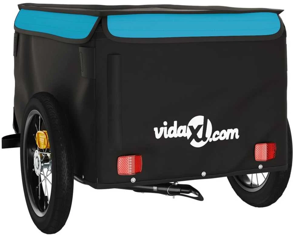Dviračio priekaba, juodos ir mėlynos spalvos, 30kg, geležis