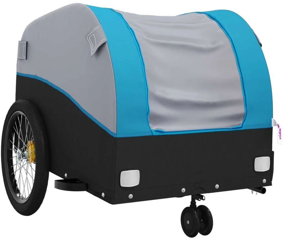 Dviračio priekaba, juodos ir mėlynos spalvos, 30kg, geležis