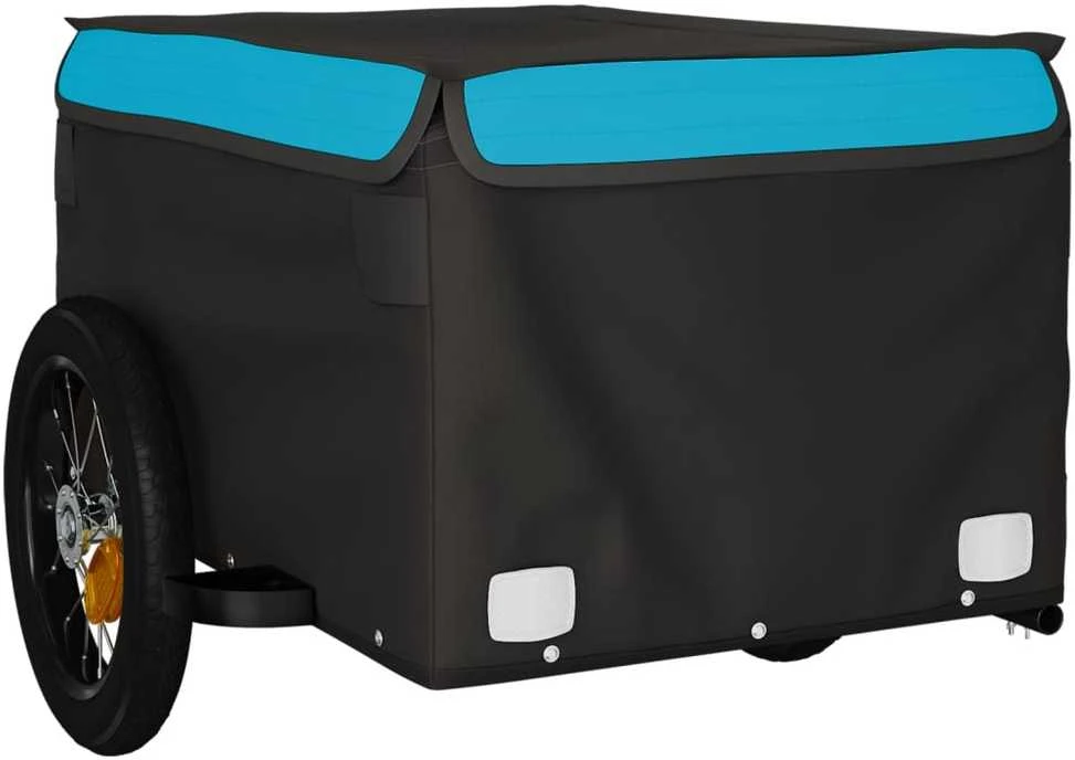 Dviračio priekaba, juodos ir mėlynos spalvos, 30kg, geležis