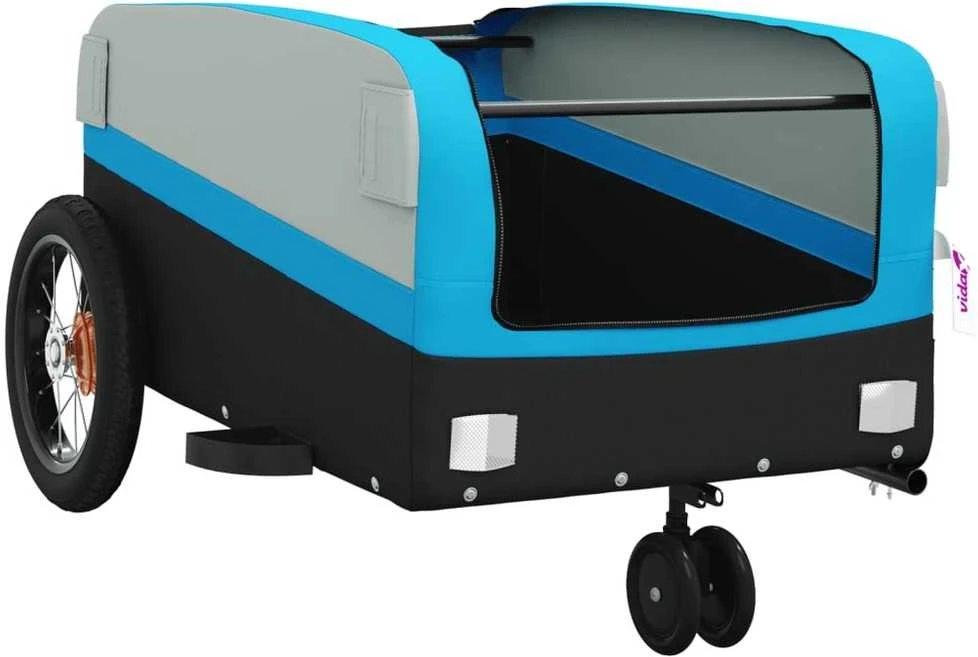 Dviračio priekaba, juodos ir mėlynos spalvos, 30kg, geležis