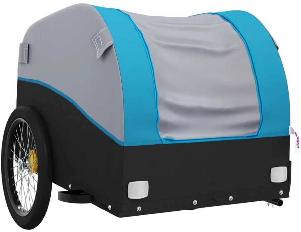 Dviračio priekaba, juodos ir mėlynos spalvos, 45kg, geležis