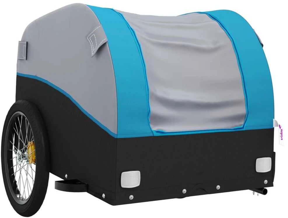 Dviračio priekaba, juodos ir mėlynos spalvos, 30kg, geležis