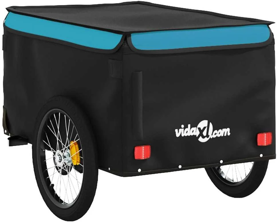 Dviračio priekaba, juodos ir mėlynos spalvos, 30kg, geležis