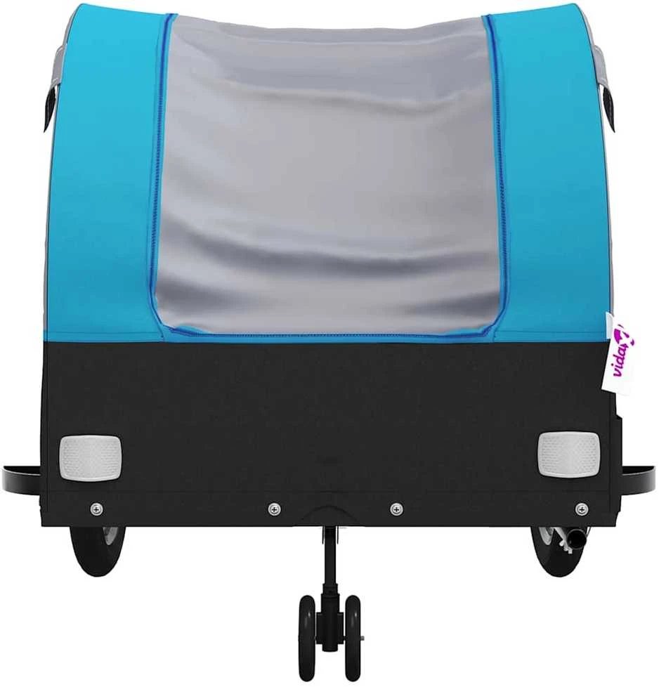 Dviračio priekaba, juodos ir mėlynos spalvos, 45kg, geležis