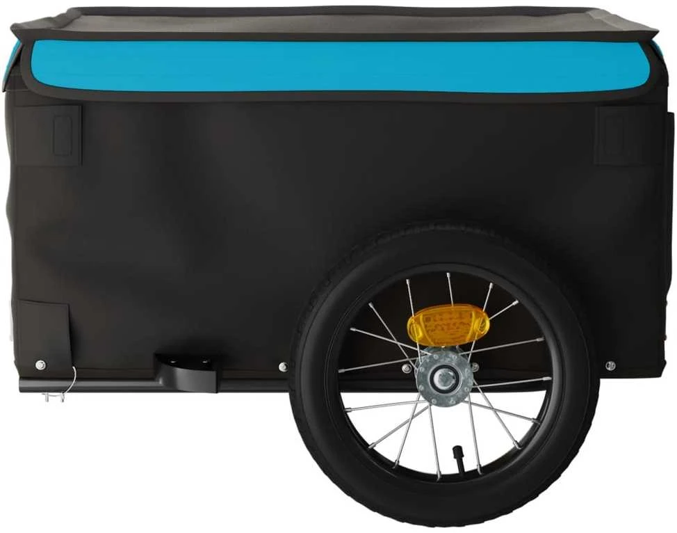 Dviračio priekaba, juodos ir mėlynos spalvos, 30kg, geležis