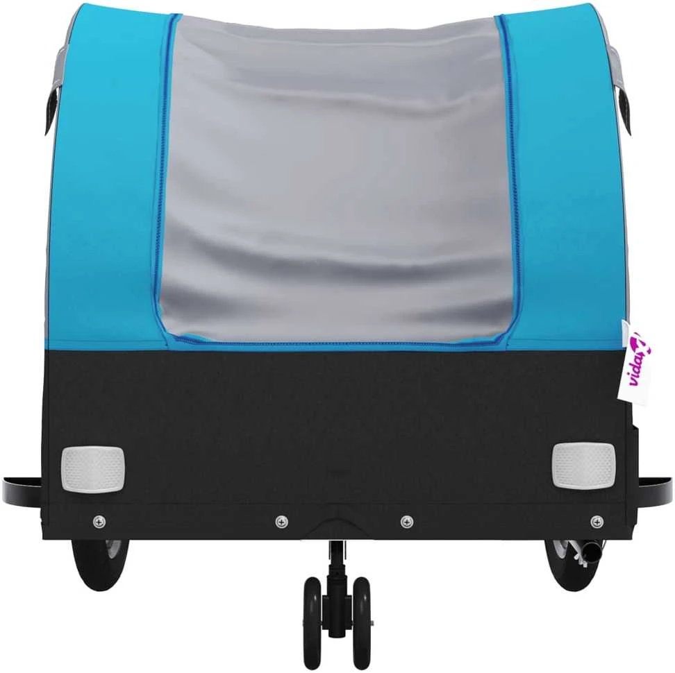 Dviračio priekaba, juodos ir mėlynos spalvos, 30kg, geležis
