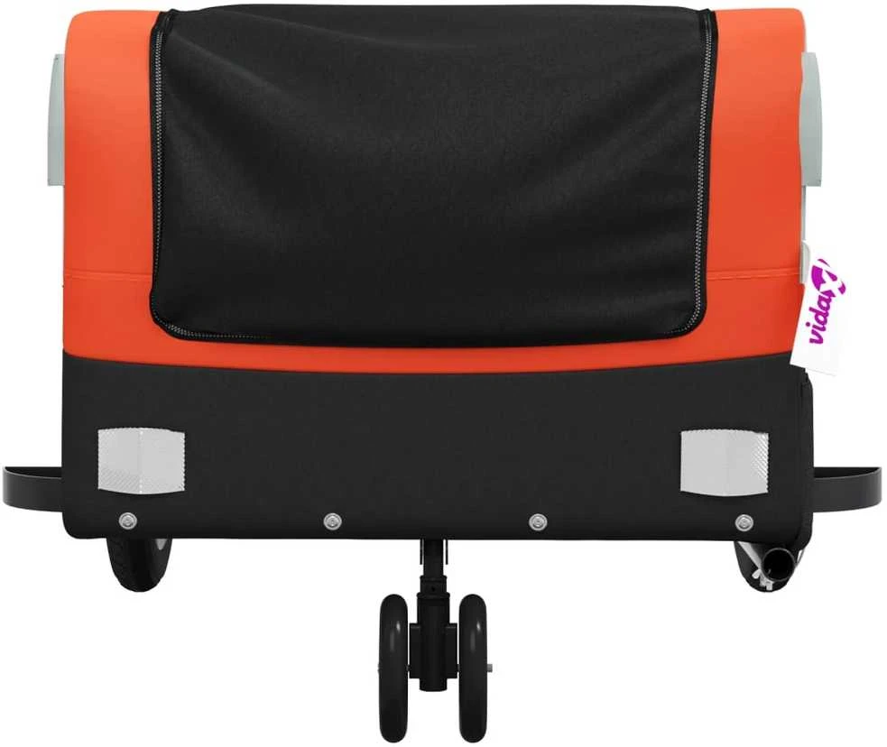 Dviračio priekaba, juodos ir oranžinės spalvos, 30kg, geležis