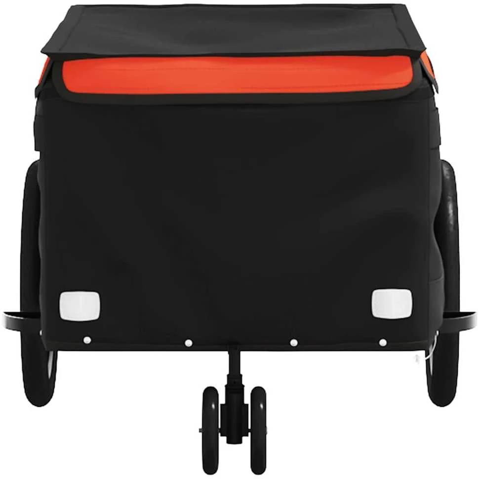 Dviračio priekaba, juodos ir oranžinės spalvos, 30kg, geležis